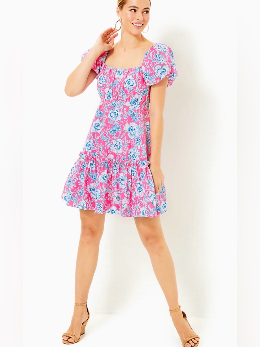 NWT Lilly Pulitzer Nastia short sleeved dress in Roxie Pink Wade and Sea 14